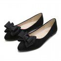 Large size shoes spring 41-43 bow pointed single shoes versatile summer flat shoes scoop shoes straight for one generation 