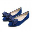 Large size shoes spring 41-43 bow pointed single shoes versatile summer flat shoes scoop shoes straight for one generation 