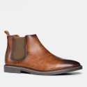 Autumn new men's leather shoes one foot, leather boots, old British business low heel shoes, Chelsea men's Boots 