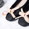 KHD brand Tiktok women's single shoes of the same type sweet little fragrance BOW FLAT SHOES BALLET fashion jelly shoes